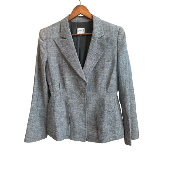 Armani Collezioni Blazer Size 10 Vintage Blazer Made in Italy Grey - Picture 1 of 10
